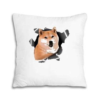 Cute Shiba Inu Torn Cloth - Shiba Inu Lover Dog Owner Puppy Pillow | Mazezy
