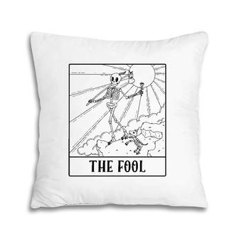 Cute Skeleton The Fool Tarot Card Men Women Pillow | Mazezy