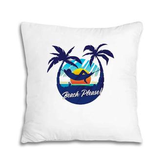 Cute Tropical Beach Please Sunset And Palm Trees - Beach Pillow | Mazezy