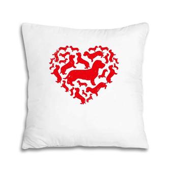 Cute Valentine's Day Dachshund Dog Hearts Puppy Lover Pillow | Mazezy UK