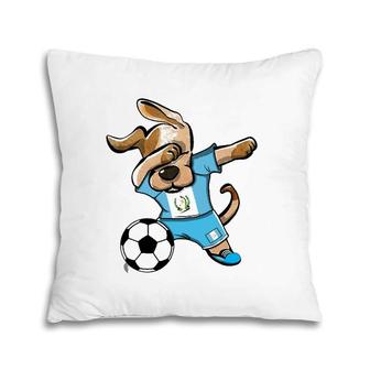 Dabbing Dog Guatemala Soccer Guatemalan Flag Football Lovers Pillow | Mazezy