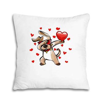 Dabbing Dog Sunglasses Love Valentine's Day Heart Lover Gift Pillow | Mazezy
