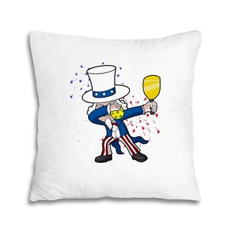 Dabbing Uncle Sam Pickleball 4Th Of July Independence Day Pillow | Mazezy