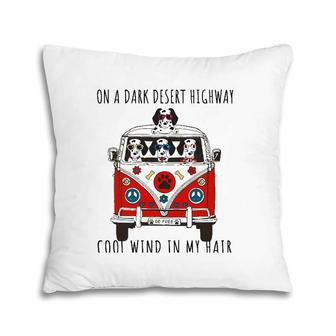 Dalmatian Dog Artwork Painting Desert Highway Pillow | Mazezy