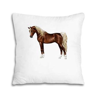 Dark Chestnut Flaxen Mane Egyptian Arabian Horse Gift Premium Pillow | Mazezy