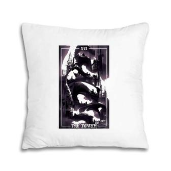 Dark Occult Aesthetic Gothic Tower Tarot Card Pillow | Mazezy CA