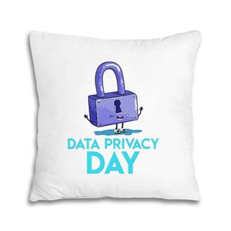Data Protection Day Happy Padlock Data Privacy Pillow | Mazezy