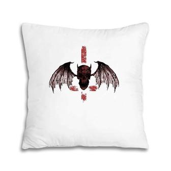 Death Metal Goth Devil Skull And Bat Gothic Pillow | Mazezy