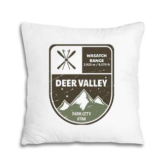 Deer Valley Wasatch Range Park City Utah Vintage Pillow | Mazezy