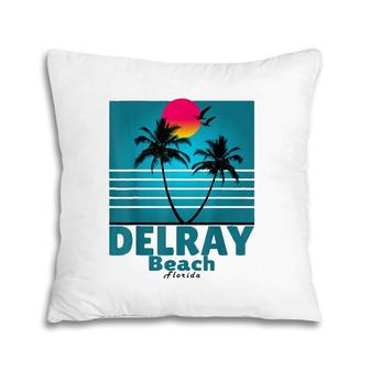 Delray Beach Florida Fl Summer Seagulls Souvenirs T Pillow | Mazezy
