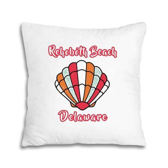 Distressed Rehoboth Beach Summer Vacation Beach Seashell Pillow | Mazezy