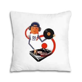 Dj Master On Deck Funny Cartoon Music Player Pillow | Mazezy