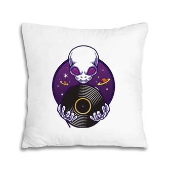 Dj Turntable Music Alien Ufo Vinyl Record Disco Party Gift Pillow | Mazezy