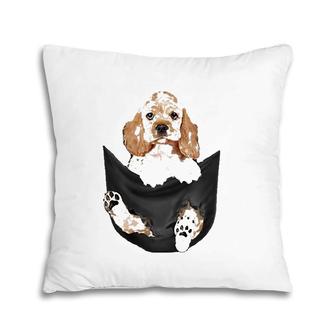 Dog Lovers Gifts Cocker Spaniel In Pocket Funny Dog Face  Pillow