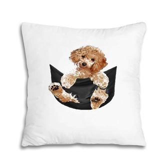 Dog Lovers Gifts Poodle In Pocket Funny Dog Pillow | Mazezy