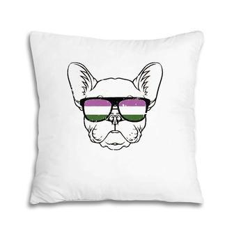 Dog Sunglasses Gender-Queer Pride Puppy Lover Lgbt-Q Ally Pillow | Mazezy