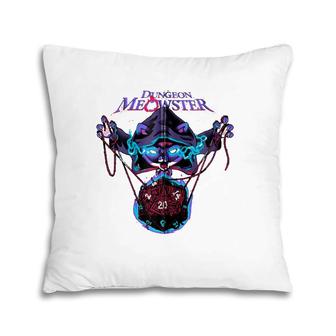 Dungeon Meowster Funny Nerdy Gamer Cat D20 Tabletop Rpg Zip Pillow | Mazezy