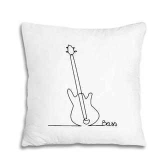 E Bass Music Band Design One Line Bass Player Pillow | Mazezy