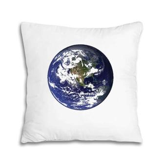 Earth Planet Flat Earth North America Globe Space Clouds Pillow | Mazezy