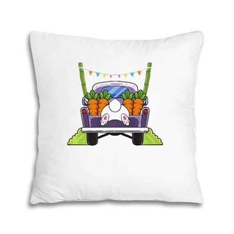 Easter Bunny Egg Hunting Truck Easter Sunday Rabbit Pillow | Mazezy