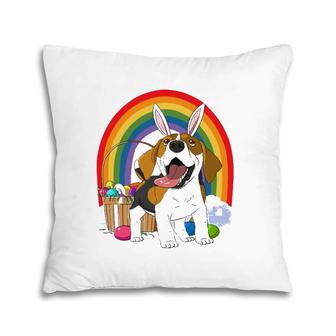 Easter Eggs Beagle Bunny Dog Pillow | Mazezy