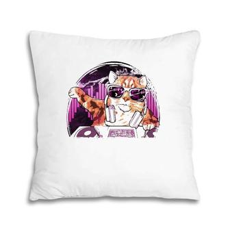 Edm Rave - Dubstep Kitty Cat Festival Pillow | Mazezy