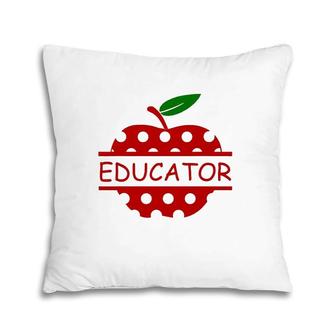 Educator Red Apple Teacher Gift Pillow | Mazezy
