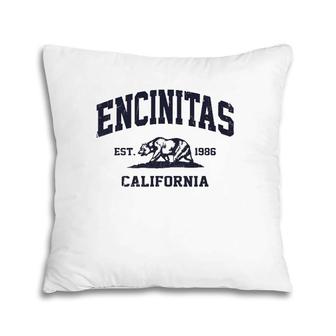 Encinitas California Ca Vintage State Athletic Style Pillow | Mazezy
