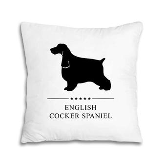 English Cocker Spaniel Dog Black Silhouette Pillow | Mazezy