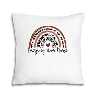 Er Nurse Rainbow Leopard Print Nursing Tees Pillow | Mazezy
