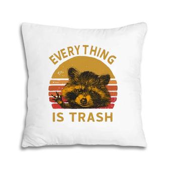 Everything Is Trash Fun Raccoon Picture Camping Hiking Pillow | Mazezy
