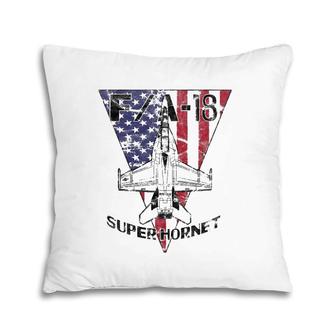 Fa-18 Ef Super Hornet Jet Fighter Airplane Vintage Pillow | Mazezy