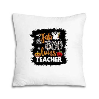 Fab Boo Lous Teacher Scary Pumpkin Apple Bats Spider Pillow | Mazezy