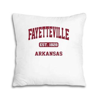 Fayetteville Arkansas Vintage State Athletic Style Pillow | Mazezy