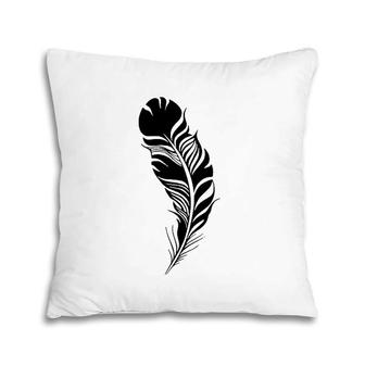 Feather Black Feather Gift Pillow | Mazezy AU