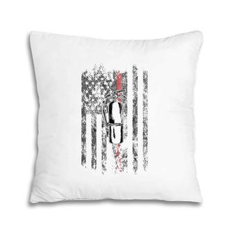 Fire Extinguisher American Flag Thin Red Line Firefighter Pillow | Mazezy