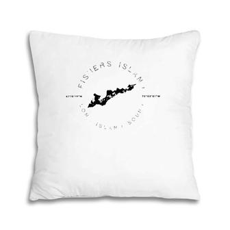 Fishers Island Long Island Ny Graphic Vintage Pillow | Mazezy