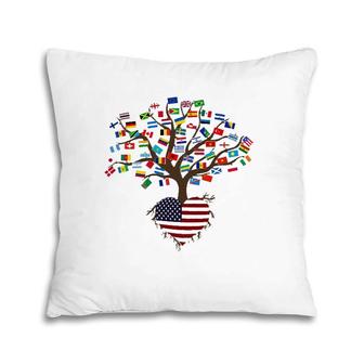 Flags Of The Countries Of The World And American Flag Pillow | Mazezy