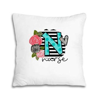 Floral Art Nurse Gift Appreciation Pillow | Mazezy