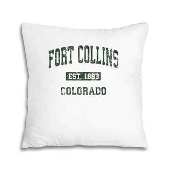Fort Collins Colorado Co Vintage Athletic Sports Design Pillow | Mazezy