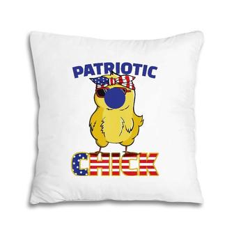Fourth Of July 4Th Cute Patriotic Chick American Flag Gift Pillow | Mazezy