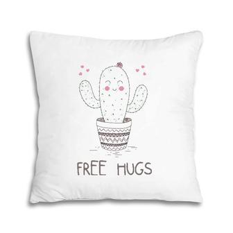 Free Hugs Cactus Funny Cute Sarcastic Pillow | Mazezy