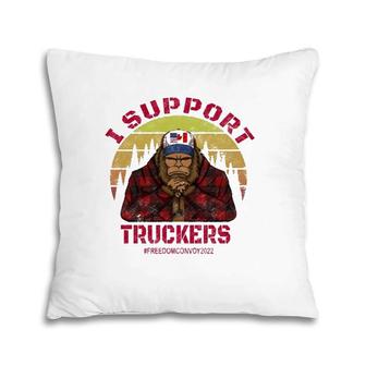 Freedom Convoy 2022 In Support Of Truckers Mandate Bigfoot Pillow | Mazezy
