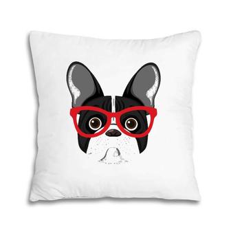 Frenchie With Glasses - Frenchie Bulldog Pillow | Mazezy