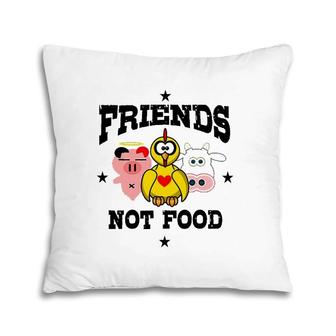Friends Not Food Animal Lover Vegan Vegetarian Tee Pillow | Mazezy