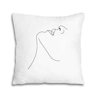 Fun Artistic Line Drawing Abstract Face Pillow | Mazezy