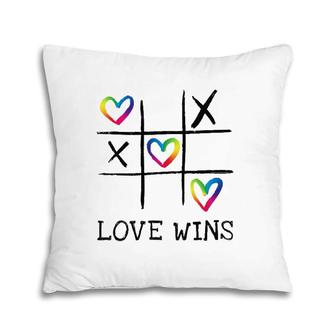 Fun Lgbtq Love Wins In Gay Pride Rainbow Colors - Gay Ally Pillow | Mazezy