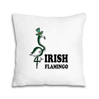 Funky Irish Flamingo Apparel Green Bird St Patty's Day Pillow | Mazezy