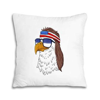 Funny American Bald Eagle Mullet 4Th Of July Pillow | Mazezy