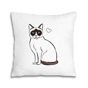 Funny Cat Snowshoe Cat Lover Gift Pillow | Mazezy
